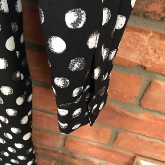 Merona NEW Polka Dot Stretch Shirt Dress Pockets Button Stretch Tunic Minimal L - Picture 9 of 16